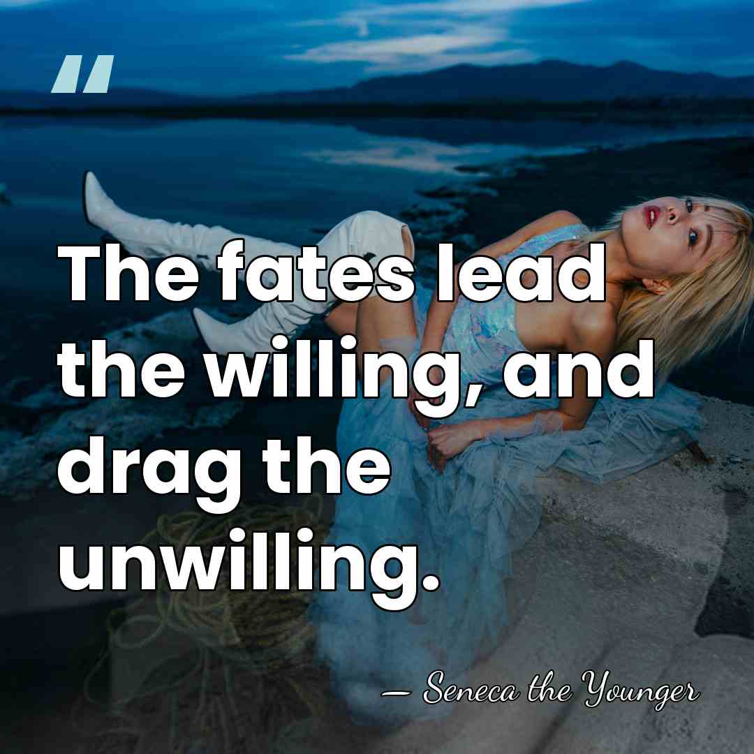 The fates lead the willing, and drag the unwilling. - Seneca the Younger