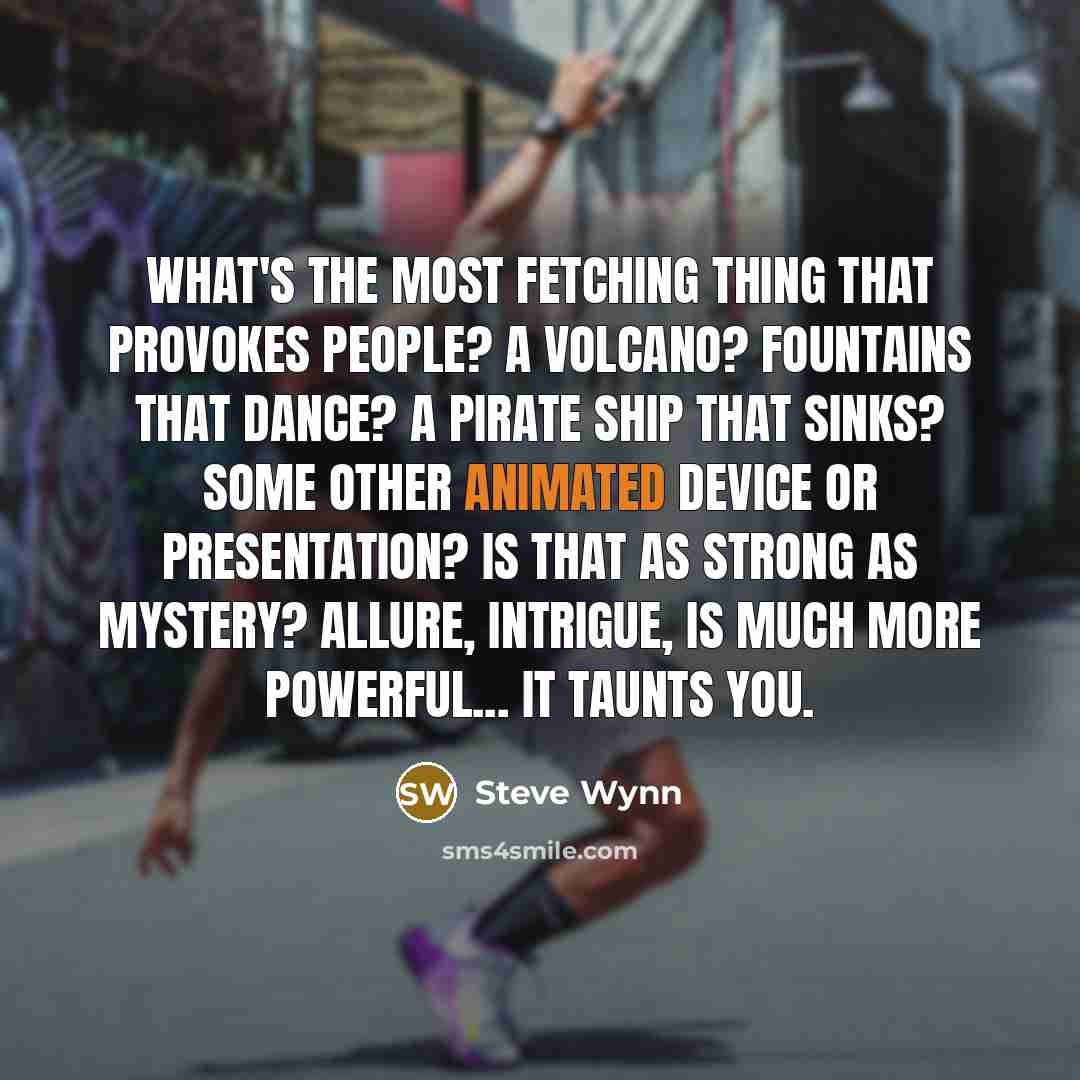 “What's the most fetching thing that provokes people? A volcano?…” quote by Steve Wynn