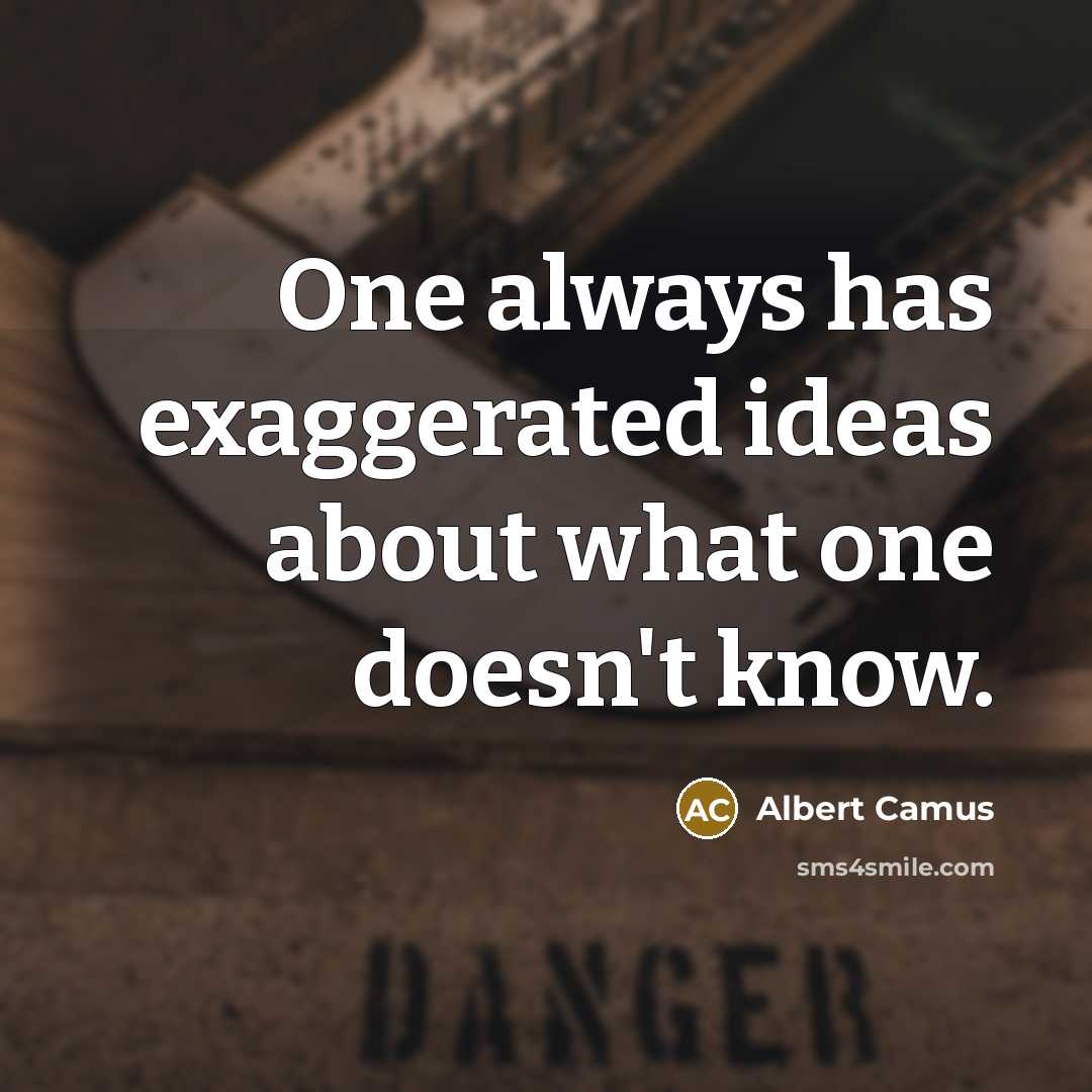 “One always has exaggerated ideas about what one doesn't know.” quote by Albert Camus