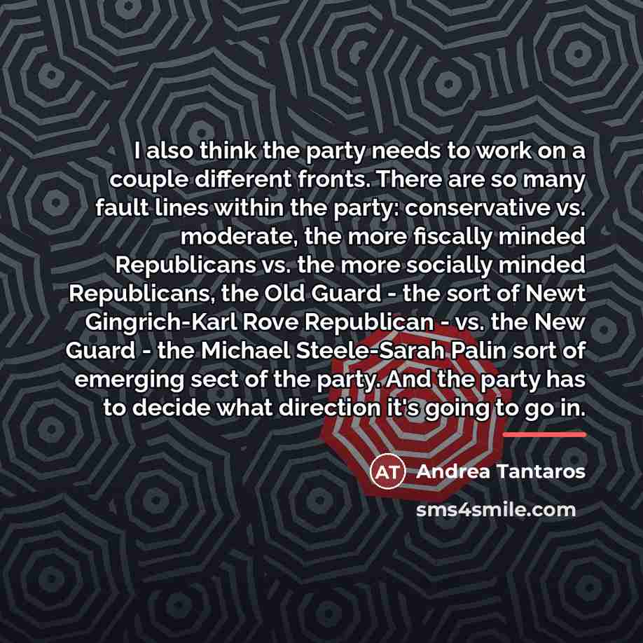 “I also think the party needs to work on a…” quote by Andrea Tantaros