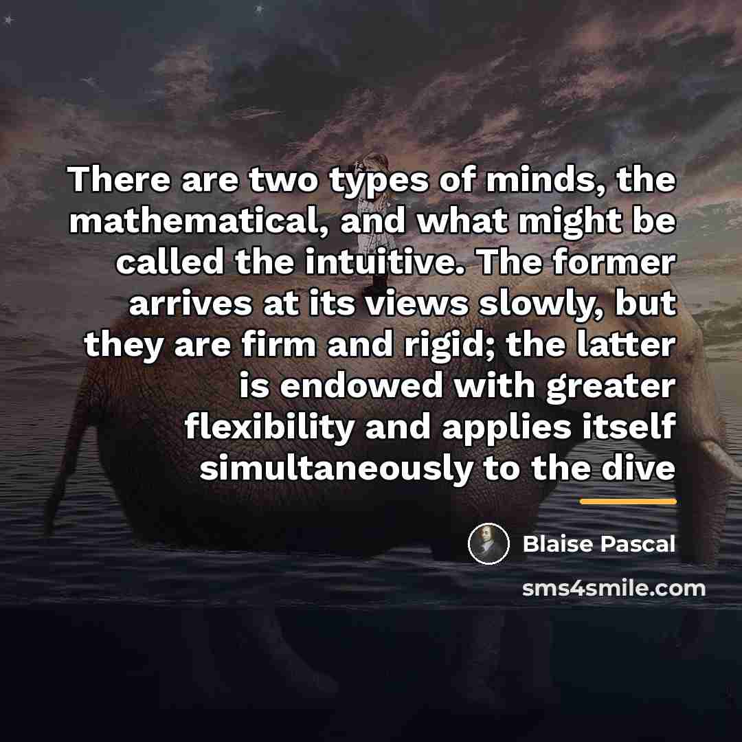 “There are two types of minds, the mathematical, and what…” quote by Blaise Pascal