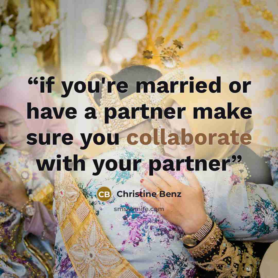 “if you're married or have a partner make sure you collaborate with your partner” quote by Christine Benz