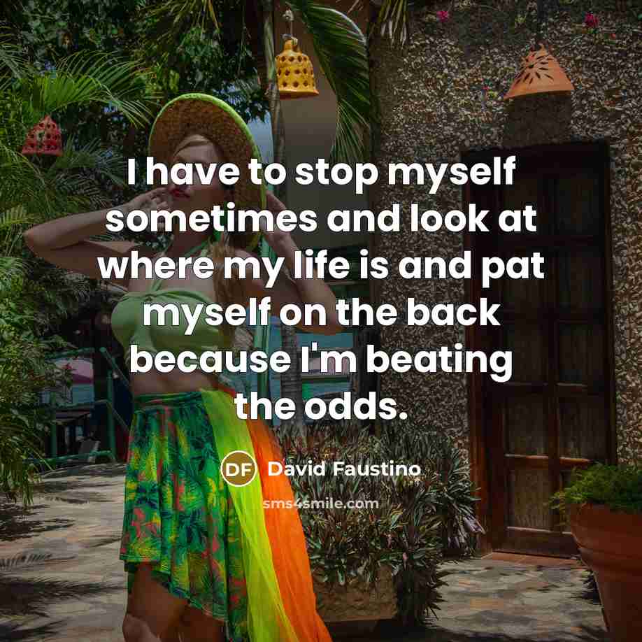“I have to stop myself sometimes and look at where…” quote by David Faustino