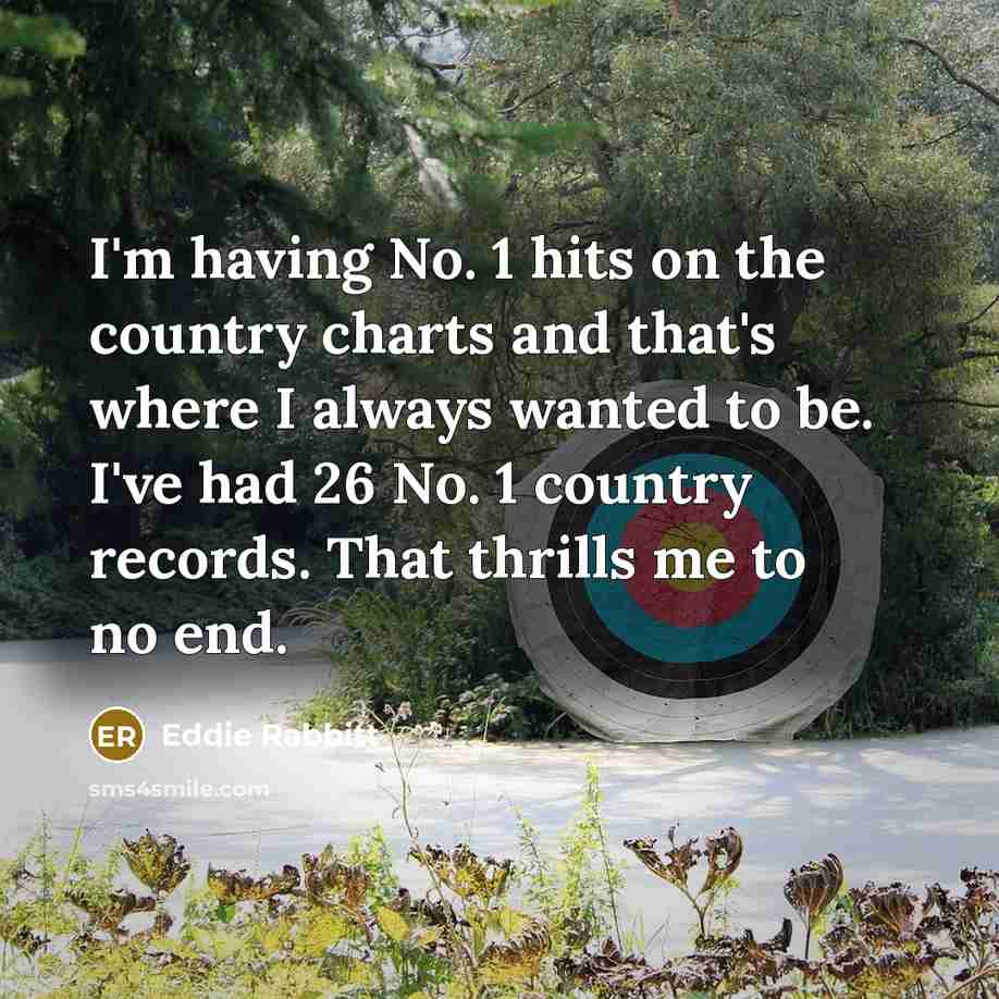 “I'm having No. 1 hits on the country charts and…” quote by Eddie Rabbitt