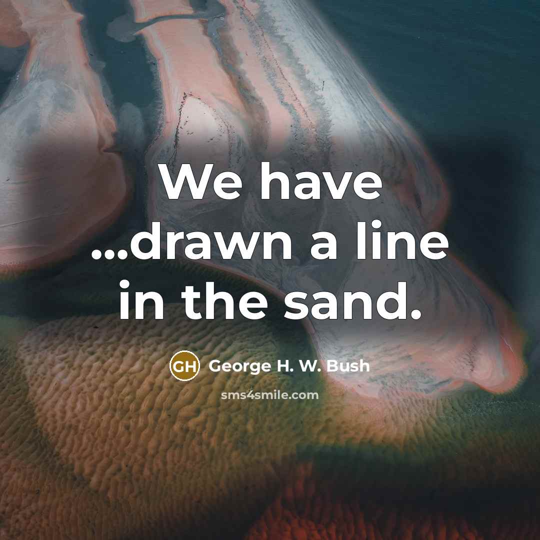 “We have ...drawn a line in the sand.…” quote by George H. W. Bush