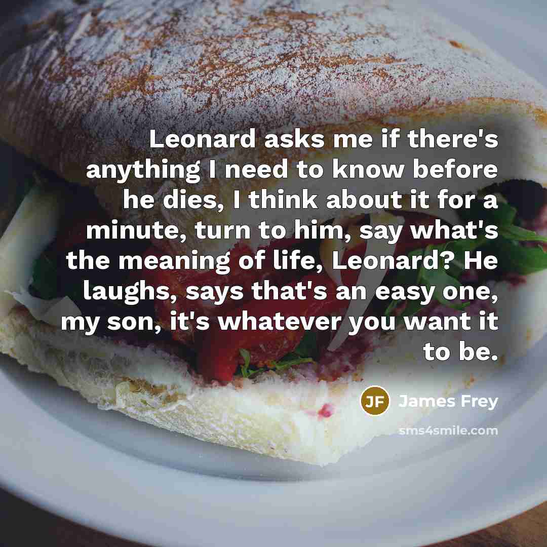 “Leonard asks me if there's anything I need to know…” quote by James Frey