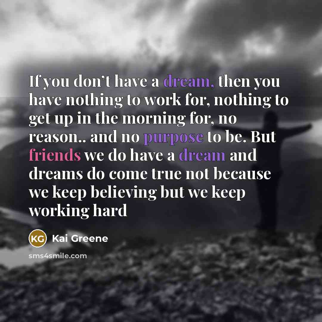 “If you don’t have a dream, then you have nothing…” quote by Kai Greene