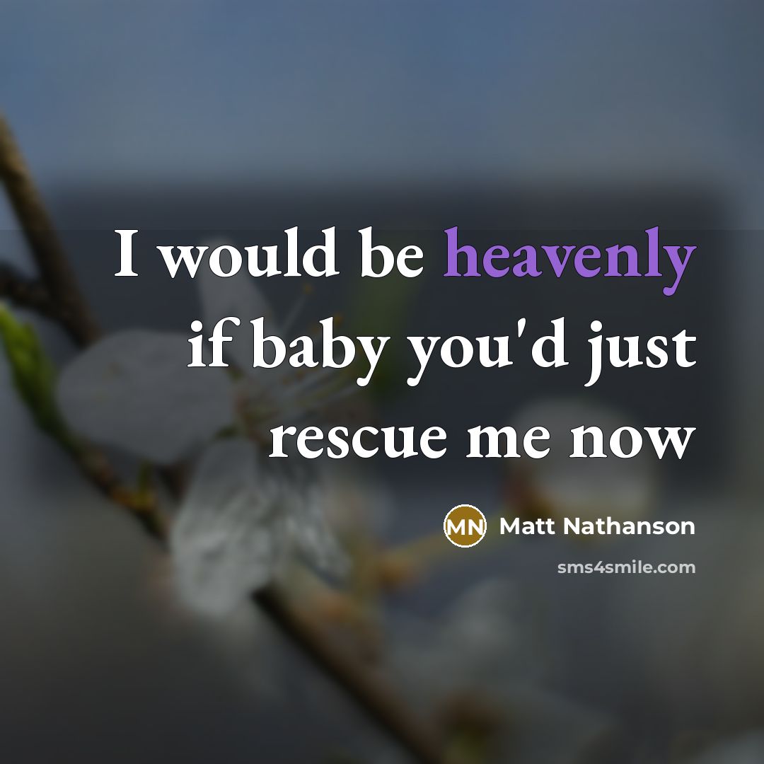 “I would be heavenly if baby you'd just rescue me…” quote by Matt Nathanson