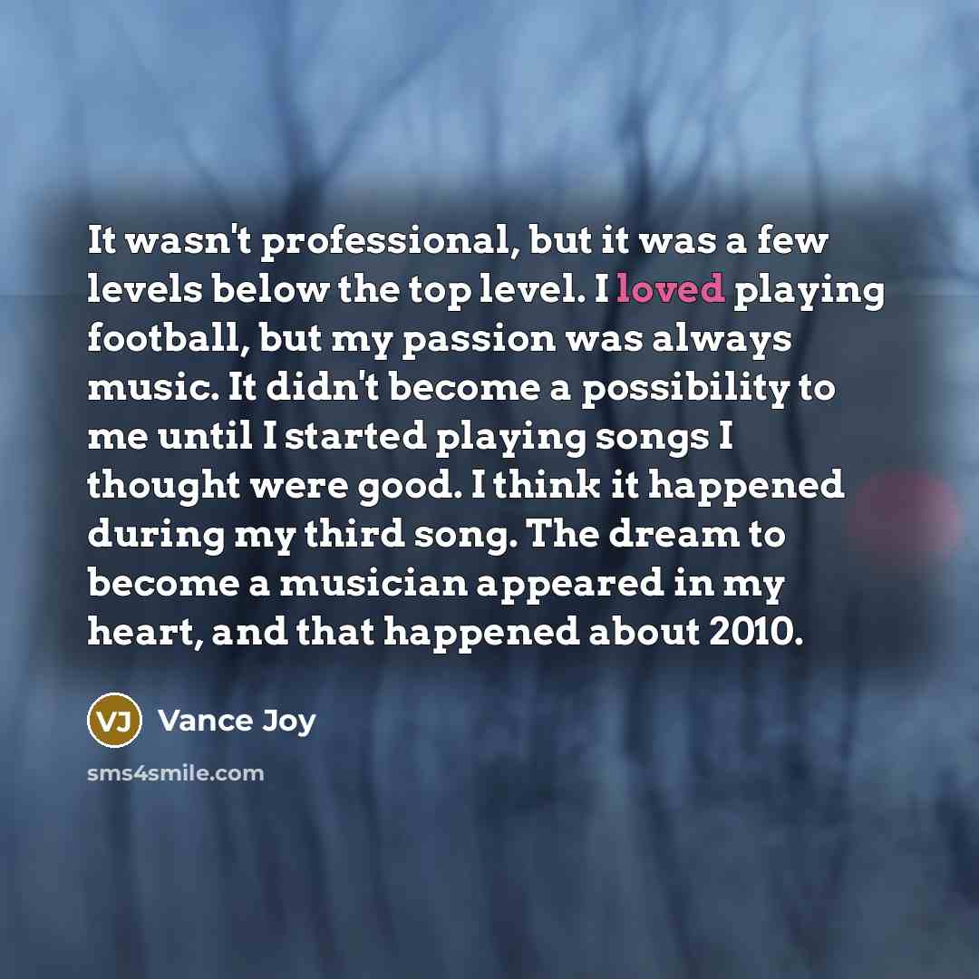 “It wasn't professional, but it was a few levels below…” quote by Vance Joy