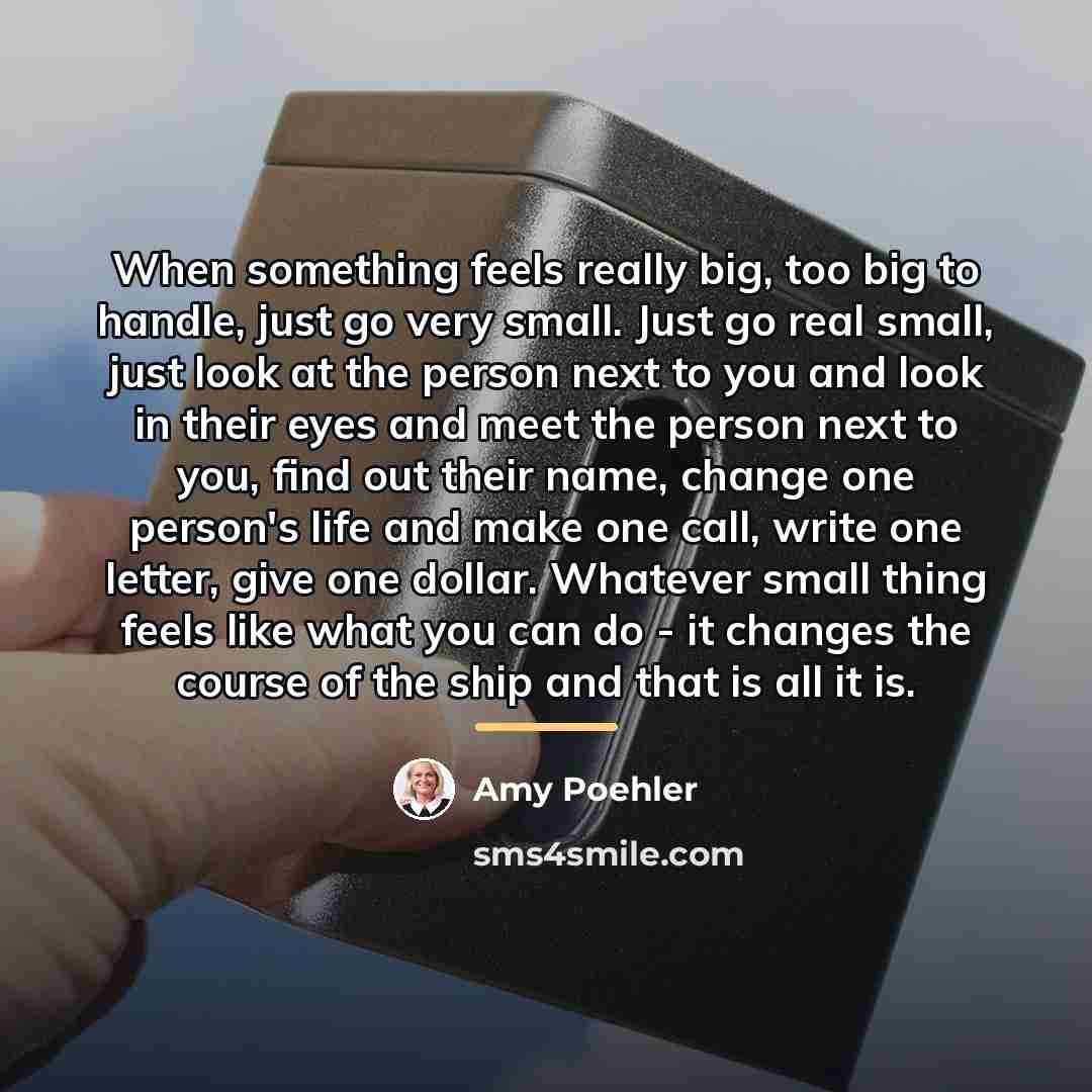“When something feels really big, too big to handle, just…” quote by Amy Poehler