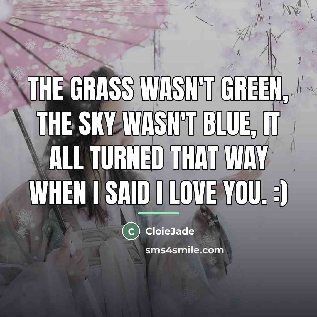 “The Grass Wasn't Green, The Sky Wasn't Blue, It All…” quote by CloieJade