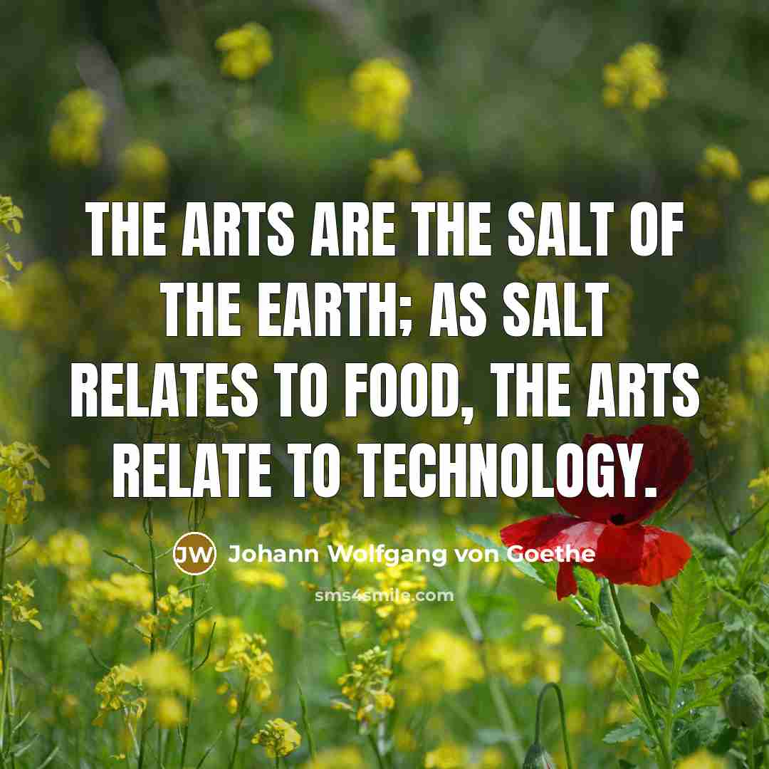 “The arts are the salt of the earth; as salt…” quote by Johann Wolfgang von Goethe