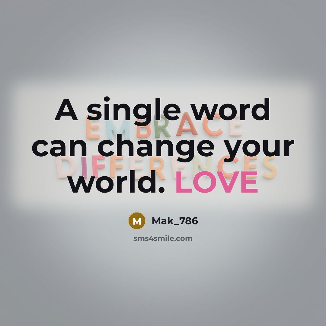 “A single word can change your world. LOVE…” quote by Mak_786