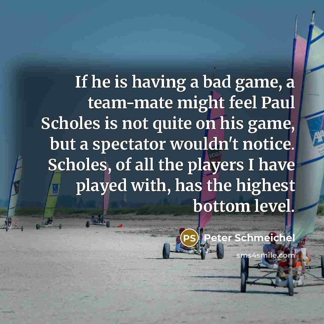 “If he is having a bad game, a team-mate might…” quote by Peter Schmeichel