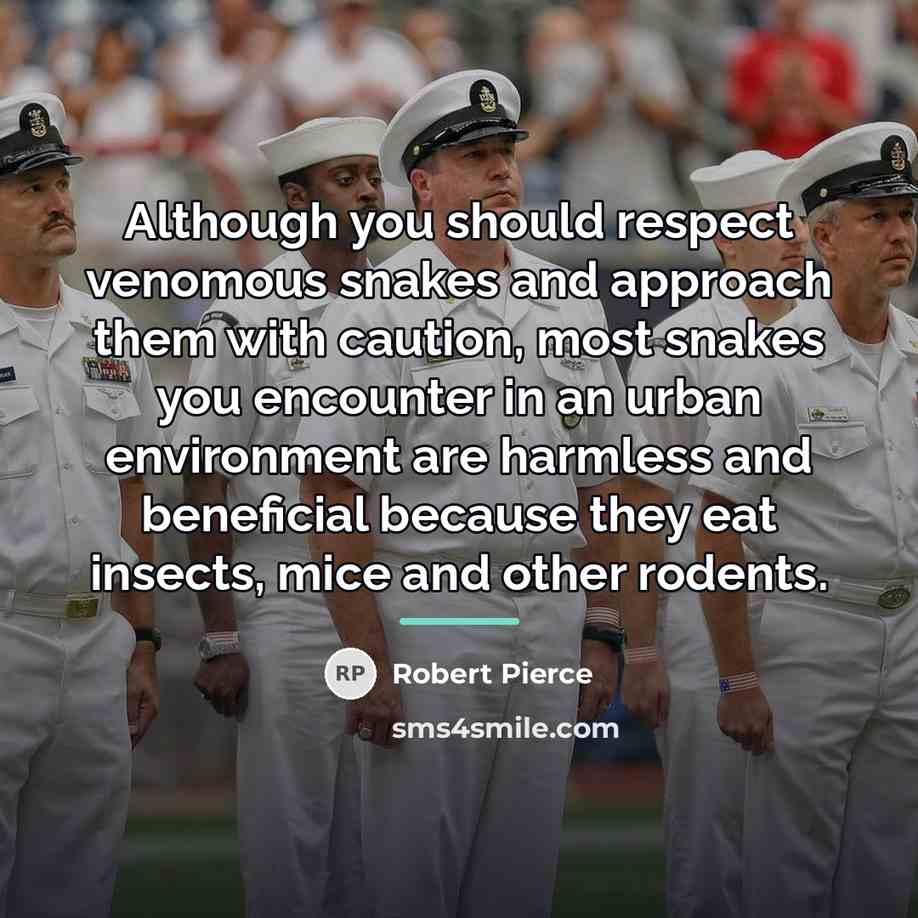 “Although you should respect venomous snakes and approach them with…” quote by Robert Pierce
