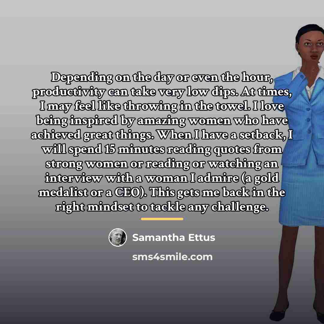 “Depending on the day or even the hour, productivity can…” quote by Samantha Ettus