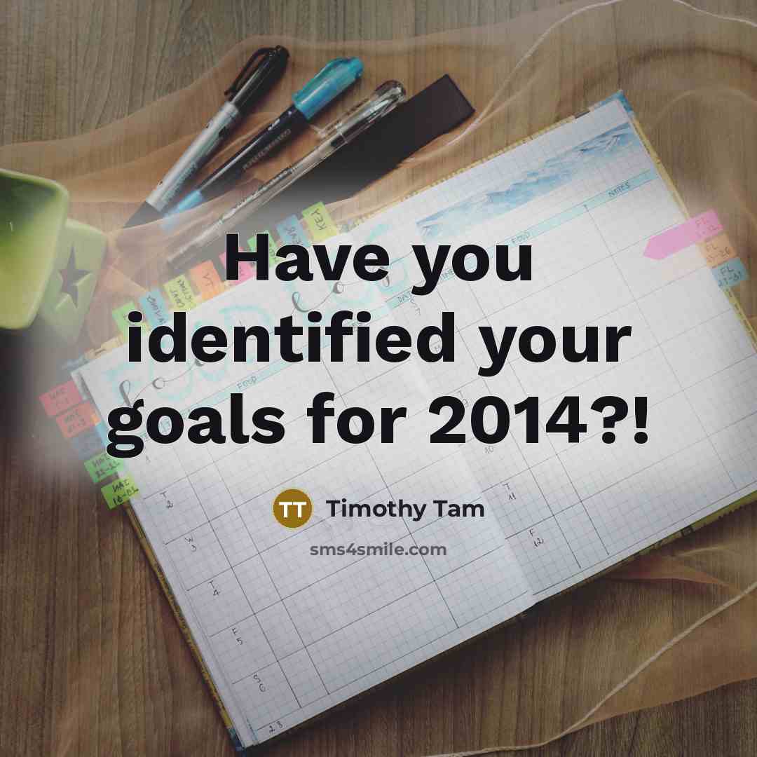 “Have you identified your goals for 2014?!…” quote by Timothy Tam