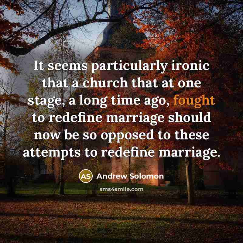 “It seems particularly ironic that a church that at one…” quote by Andrew Solomon