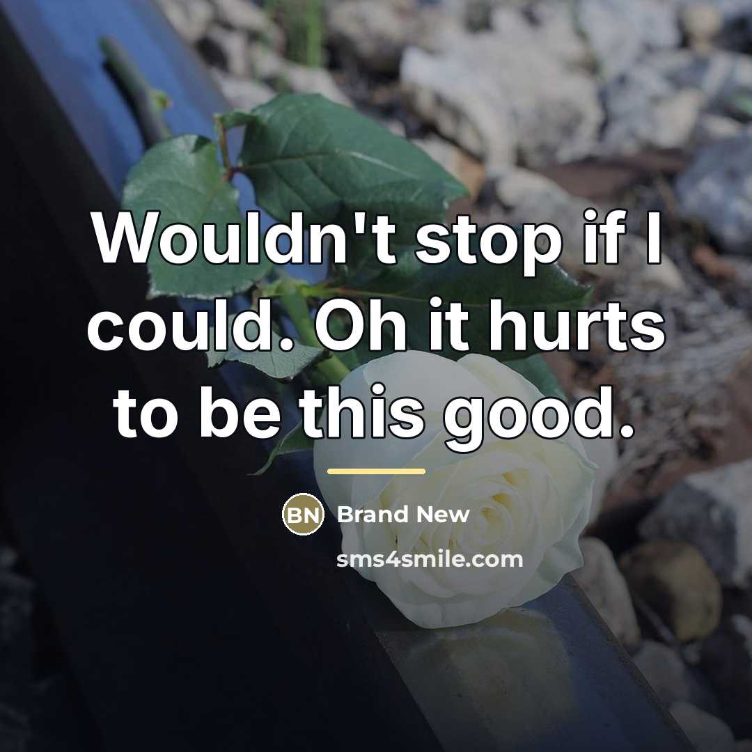 “Wouldn't stop if I could. Oh it hurts to be…” quote by Brand New
