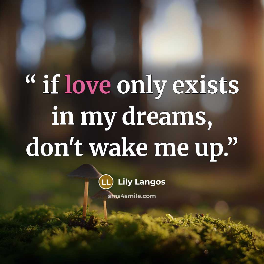 “if love only exists in my dreams, don't wake me up.” quote by Lily Langos