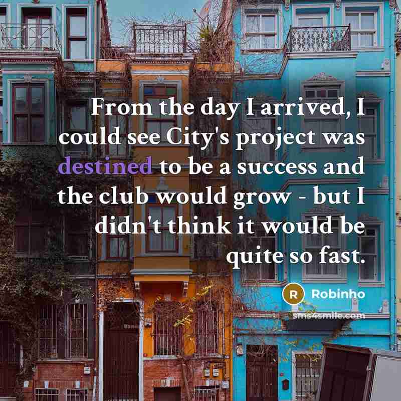 “From the day I arrived, I could see City's project…” quote by Robinho