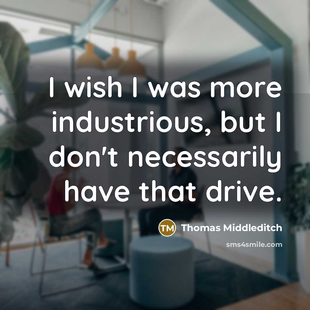 “I wish I was more industrious, but I don't necessarily…” quote by Thomas Middleditch