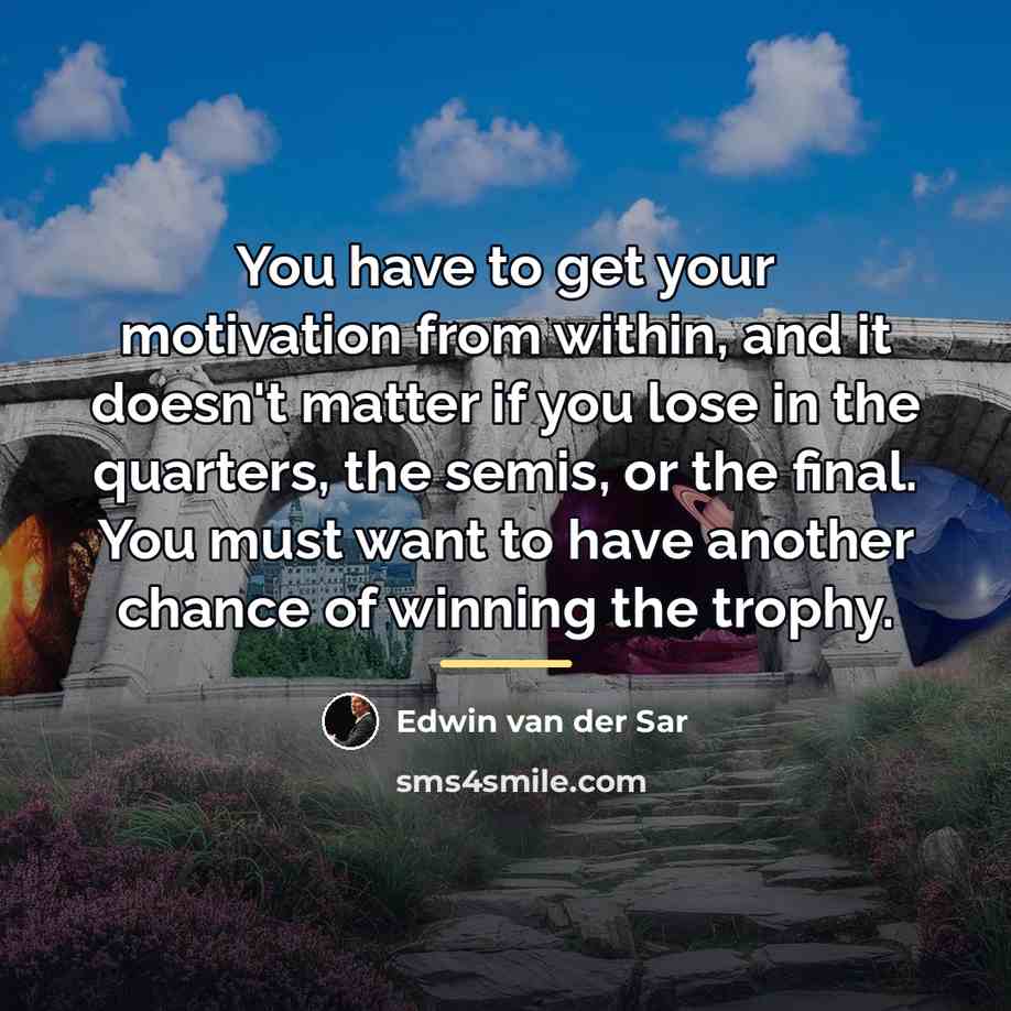 “You have to get your motivation from within, and it…” quote by Edwin van der Sar