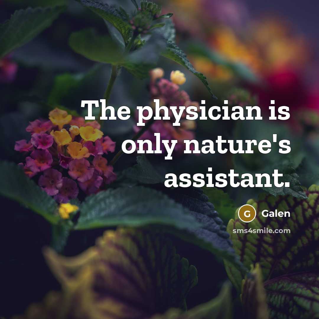 “The physician is only nature's assistant.” quote by Galen