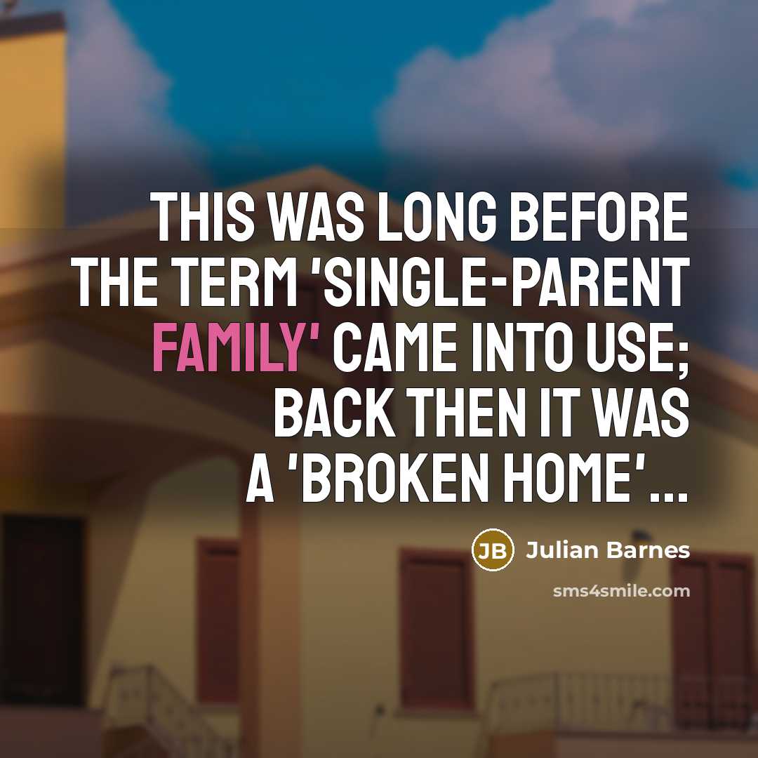 “This was long before the term 'single-parent family' came into…” quote by Julian Barnes