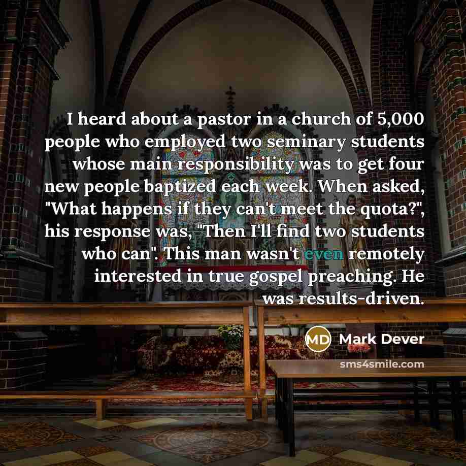 “I heard about a pastor in a church of 5,000…” quote by Mark Dever