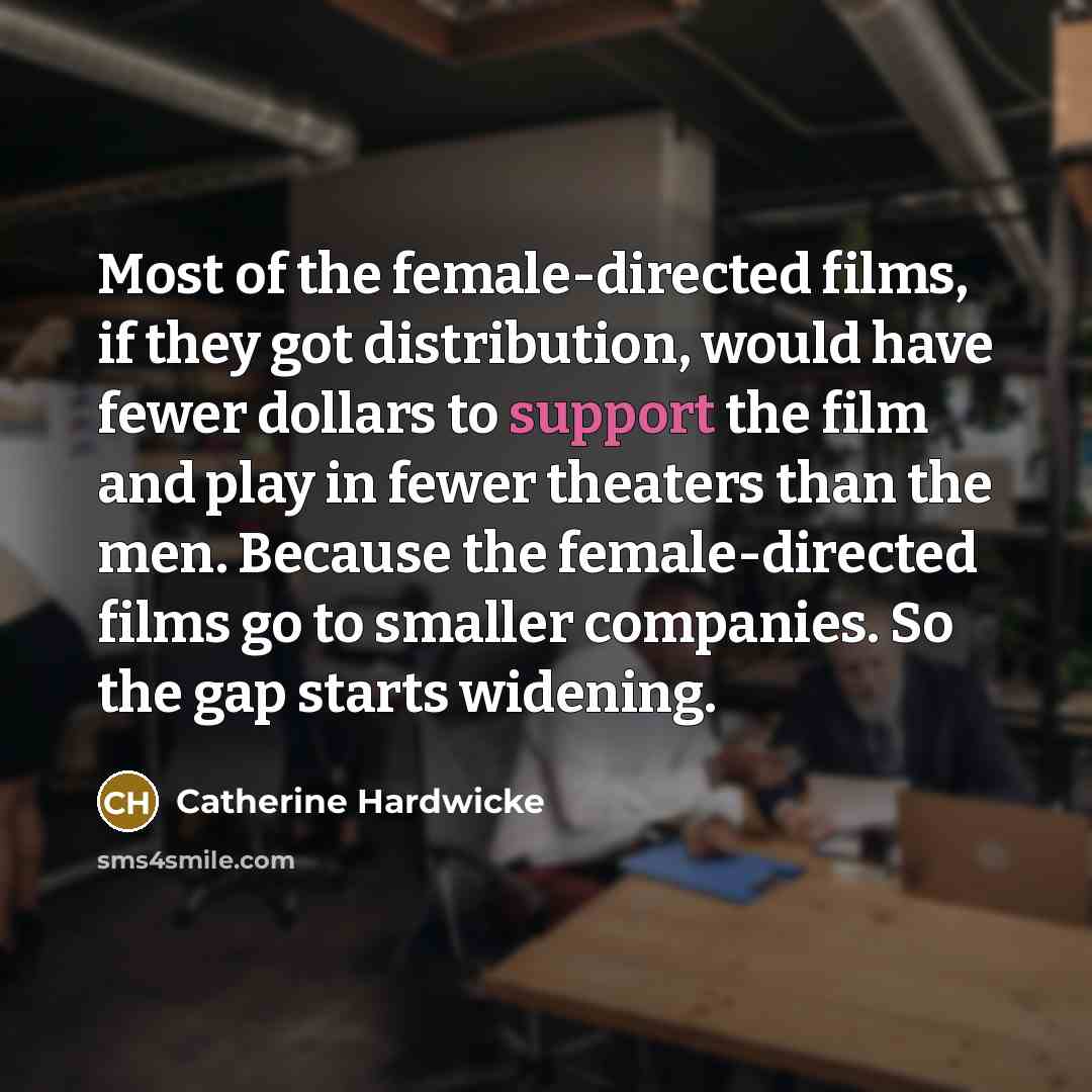 “Most of the female-directed films, if they got distribution, would…” quote by Catherine Hardwicke