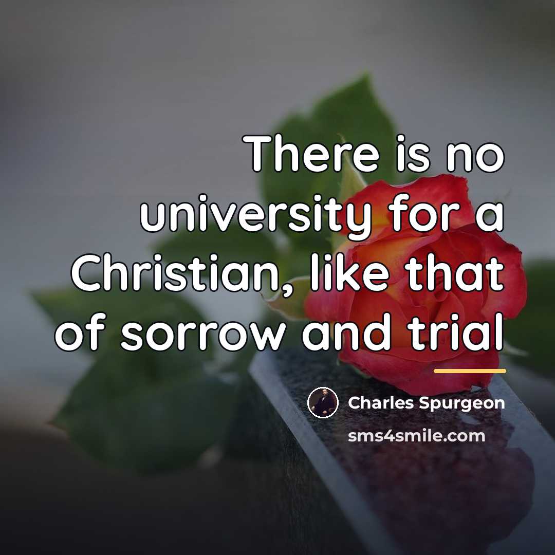 “There is no university for a Christian, like that of…” quote by Charles Spurgeon
