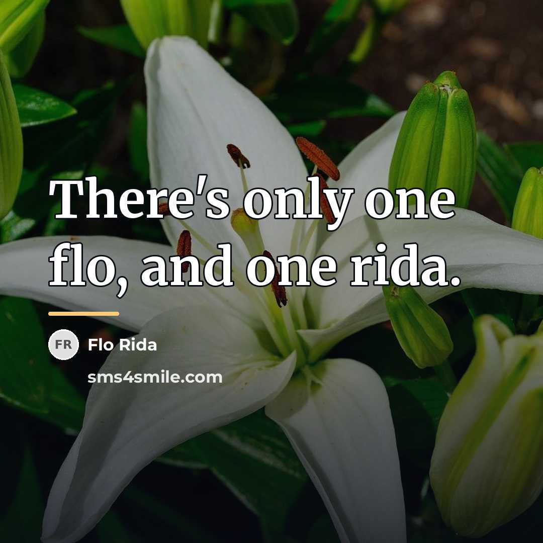 “There's only one flo, and one rida.…” quote by Flo Rida