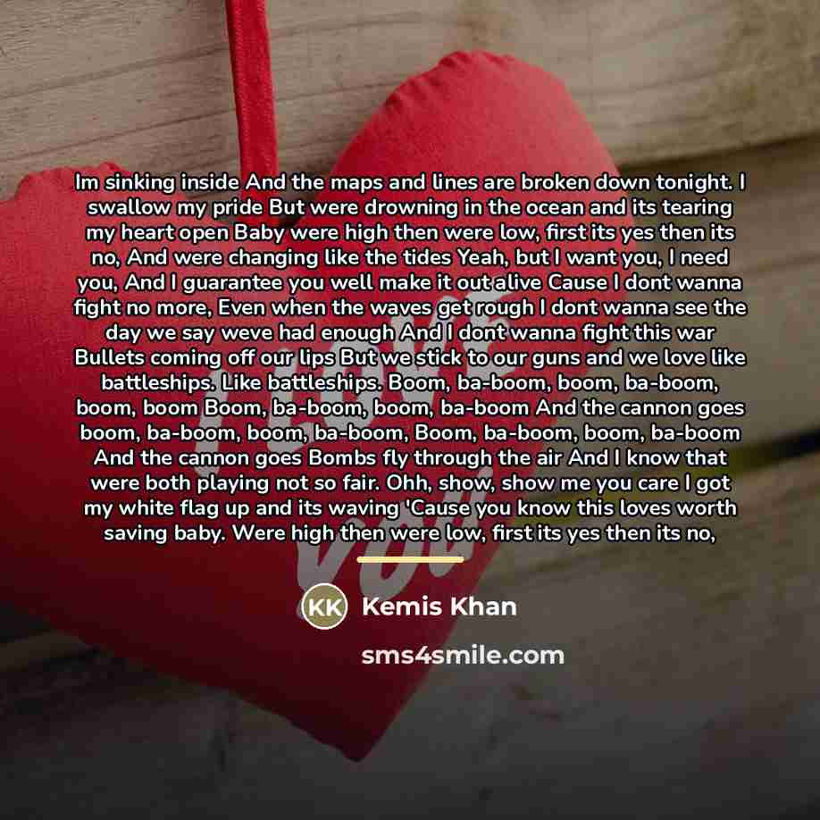 “Im sinking inside And the maps and lines are broken…” quote by Kemis Khan