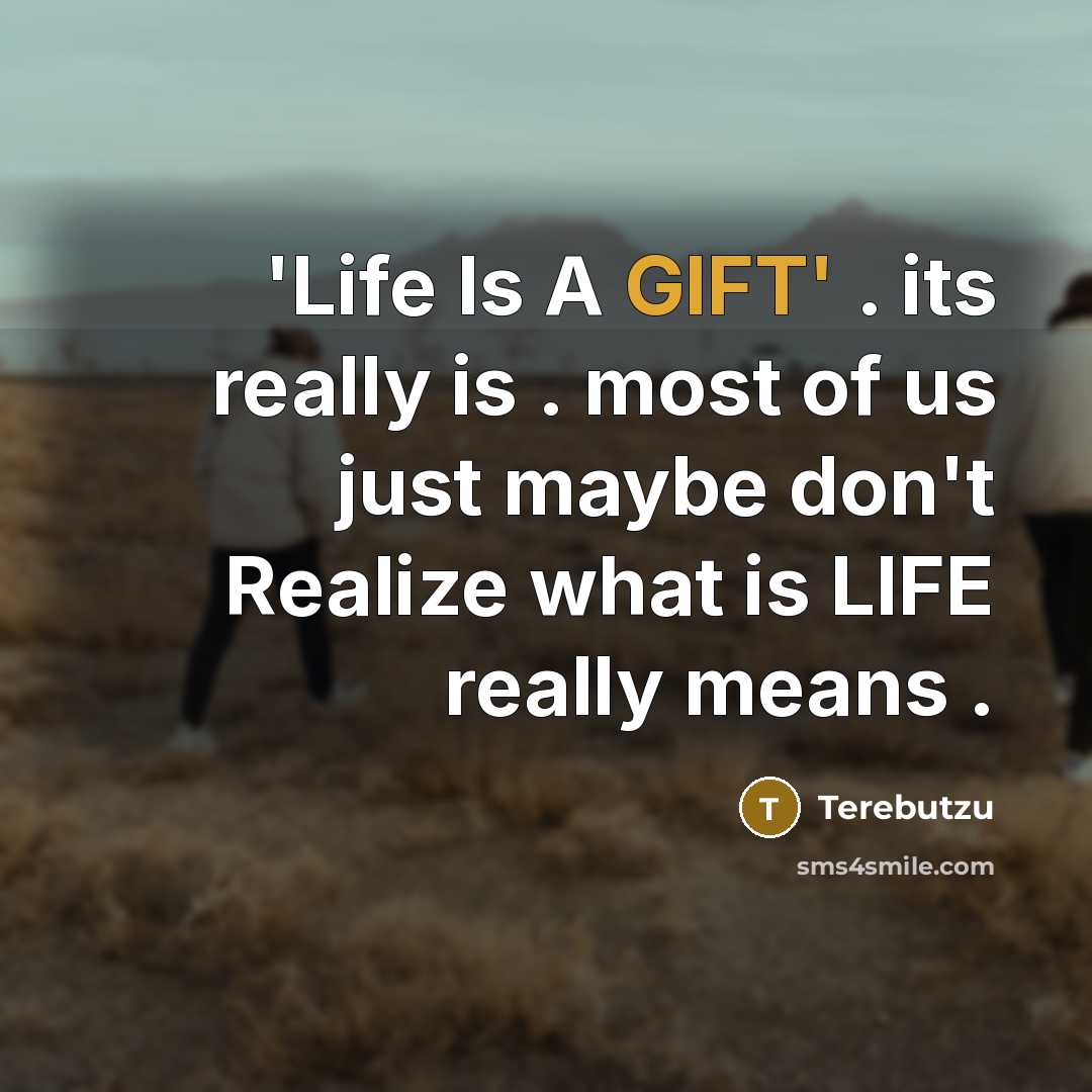 “'Life Is A GIFT' . its really is . most of us just maybe don't Realize what is LIFE really means .” quote by Terebutzu