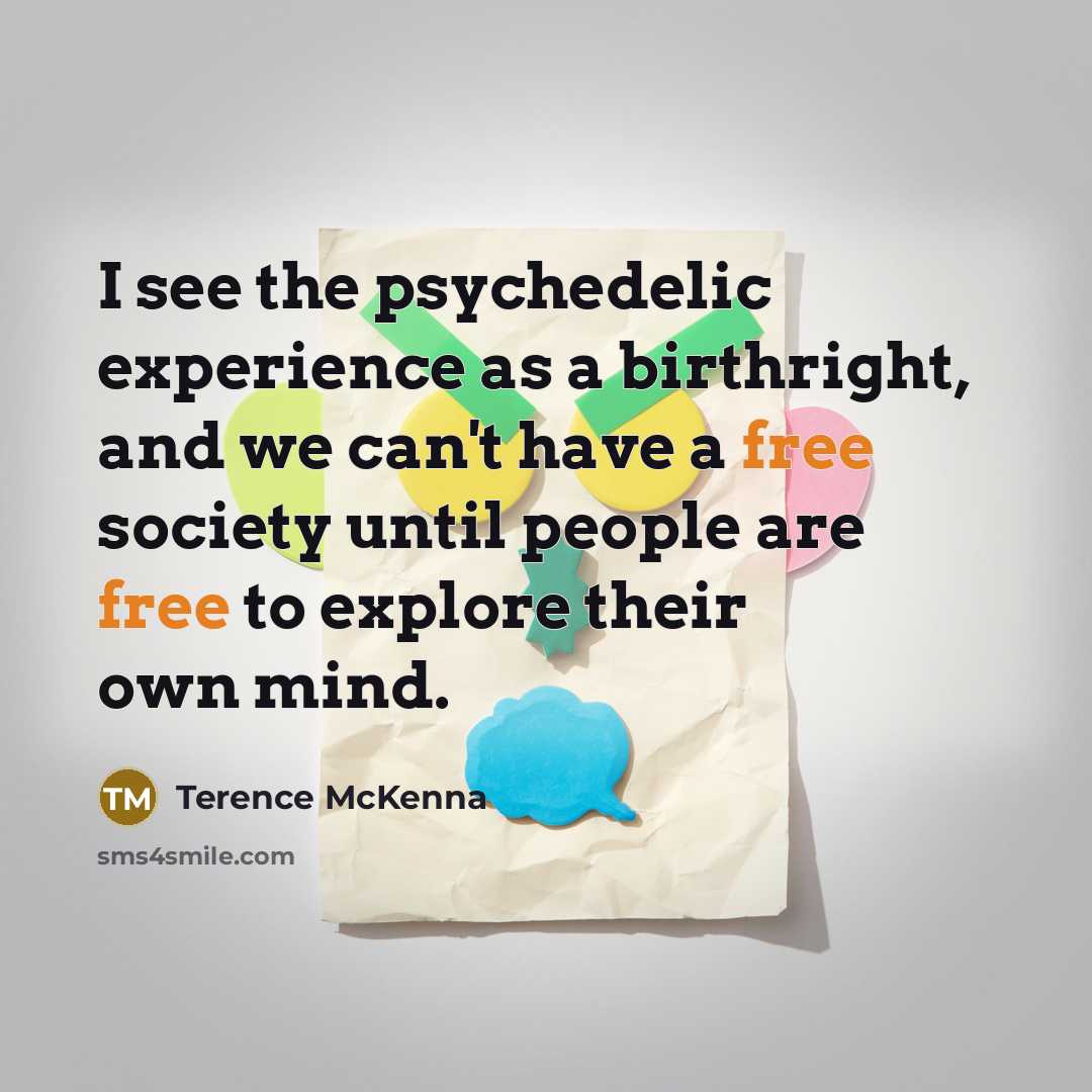 “I see the psychedelic experience as a birthright, and we…” quote by Terence McKenna