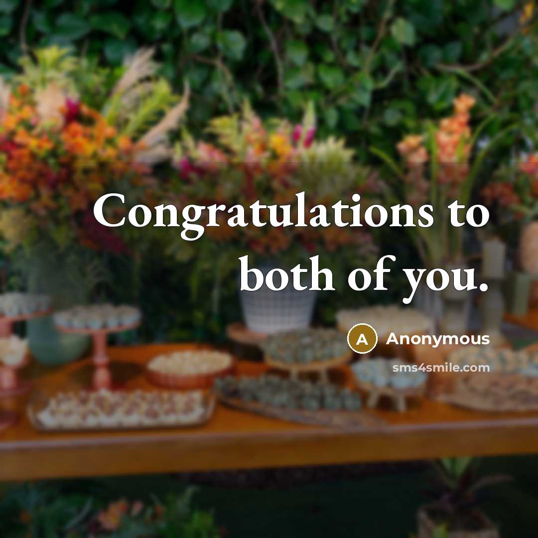 “Congratulations to both of you.…” quote by Anonymous
