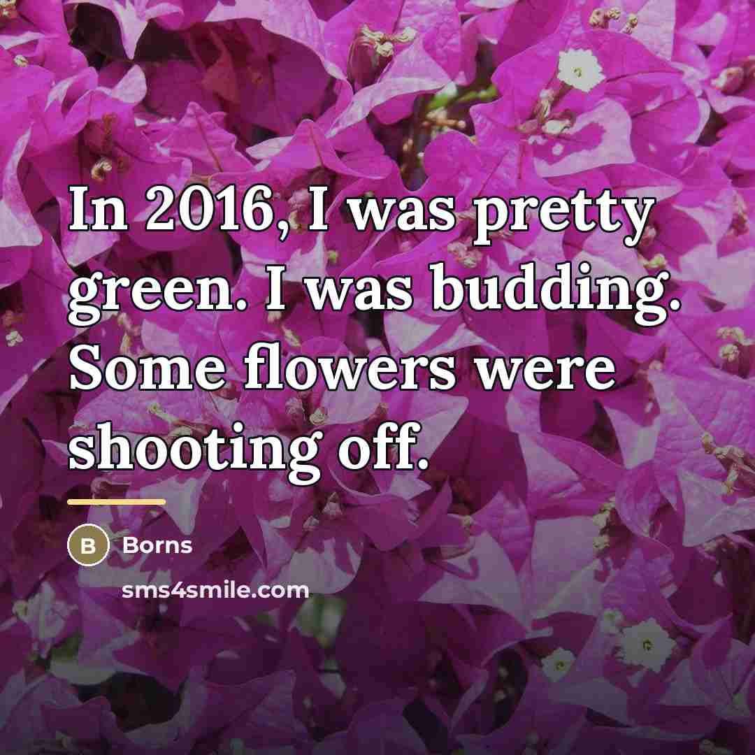 “In 2016, I was pretty green. I was budding. Some…” quote by Borns