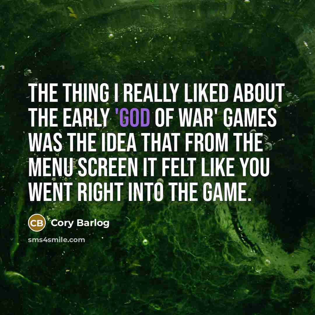 “The thing I really liked about the early 'God Of…” quote by Cory Barlog