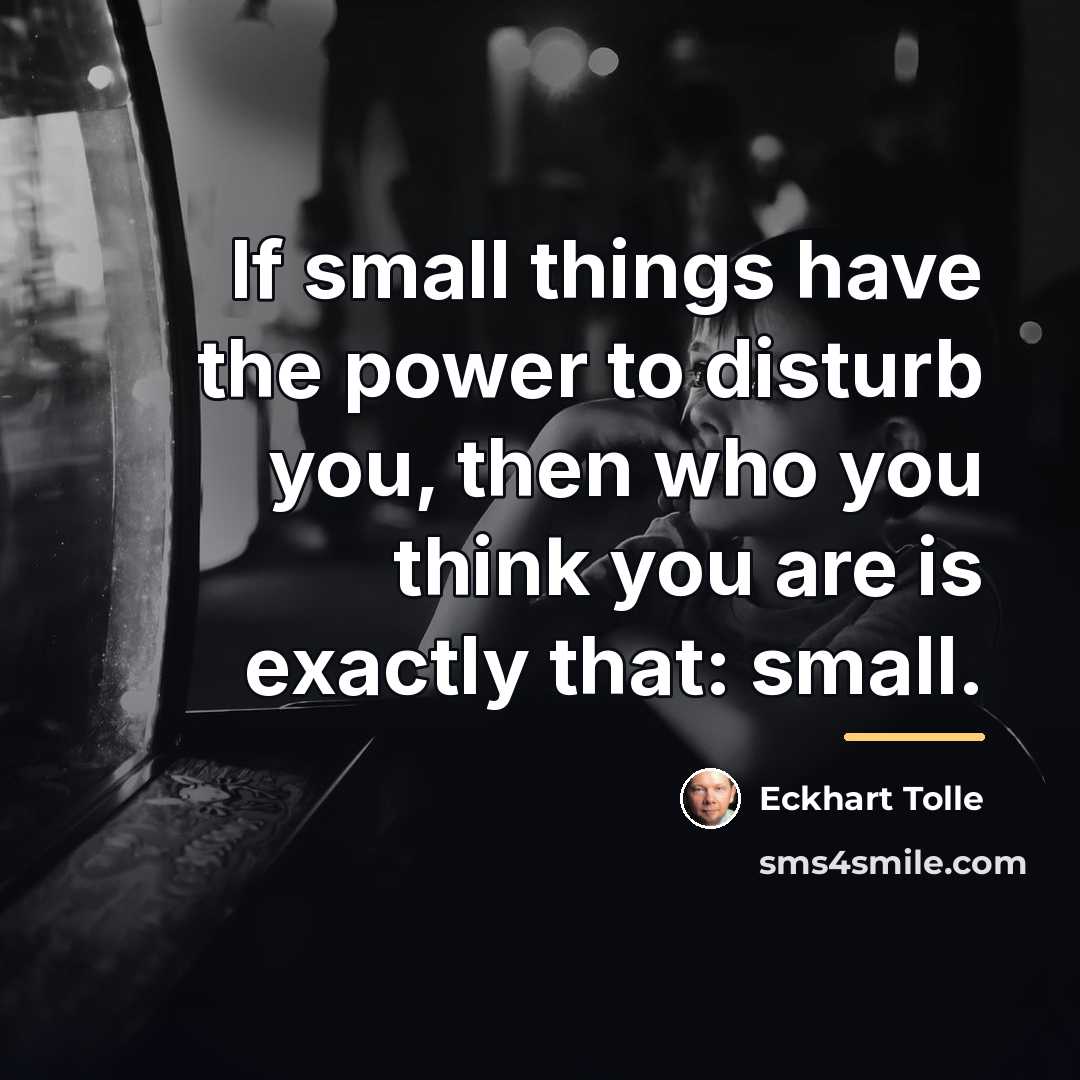“If small things have the power to disturb you, then…” quote by Eckhart Tolle
