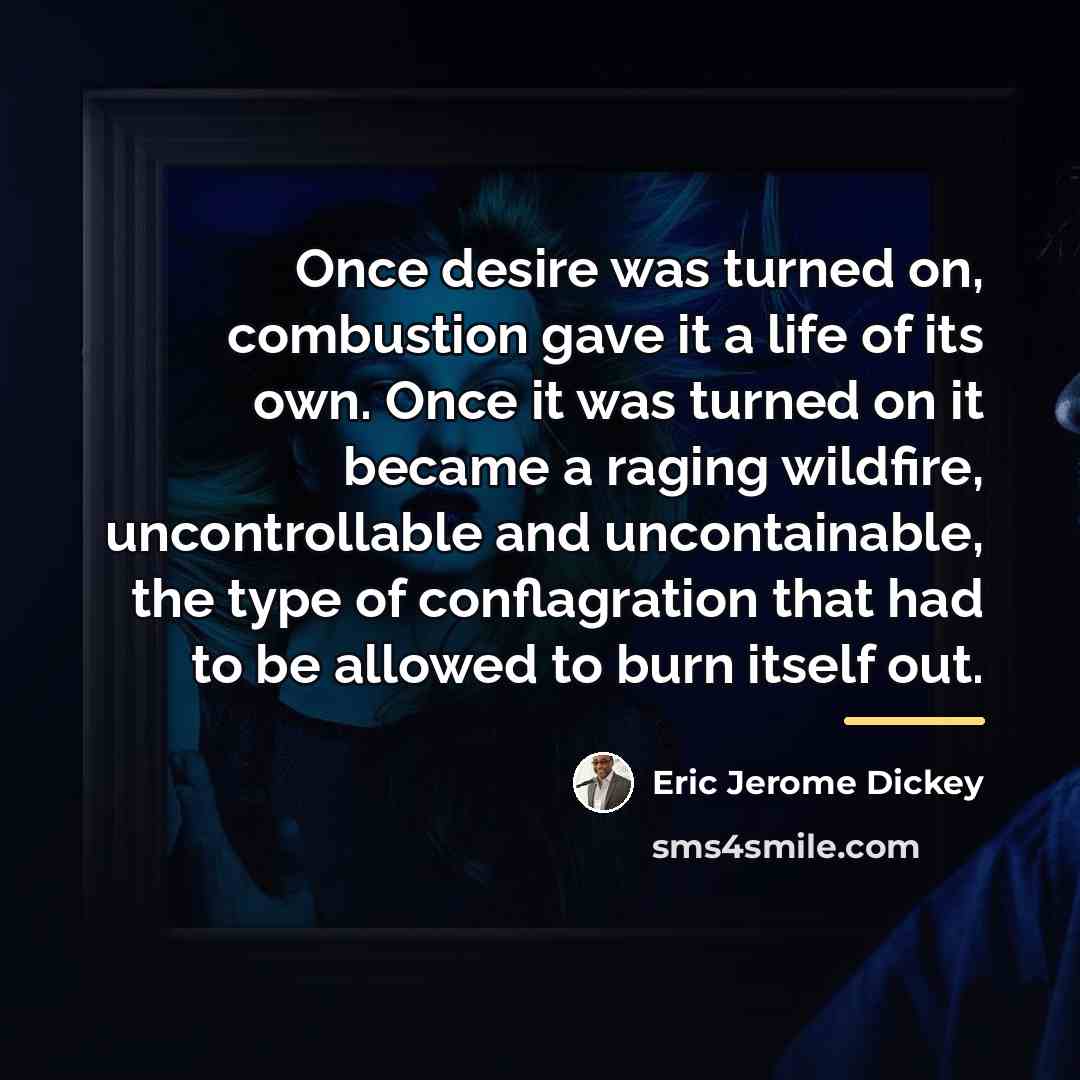 “Once desire was turned on, combustion gave it a life…” quote by Eric Jerome Dickey