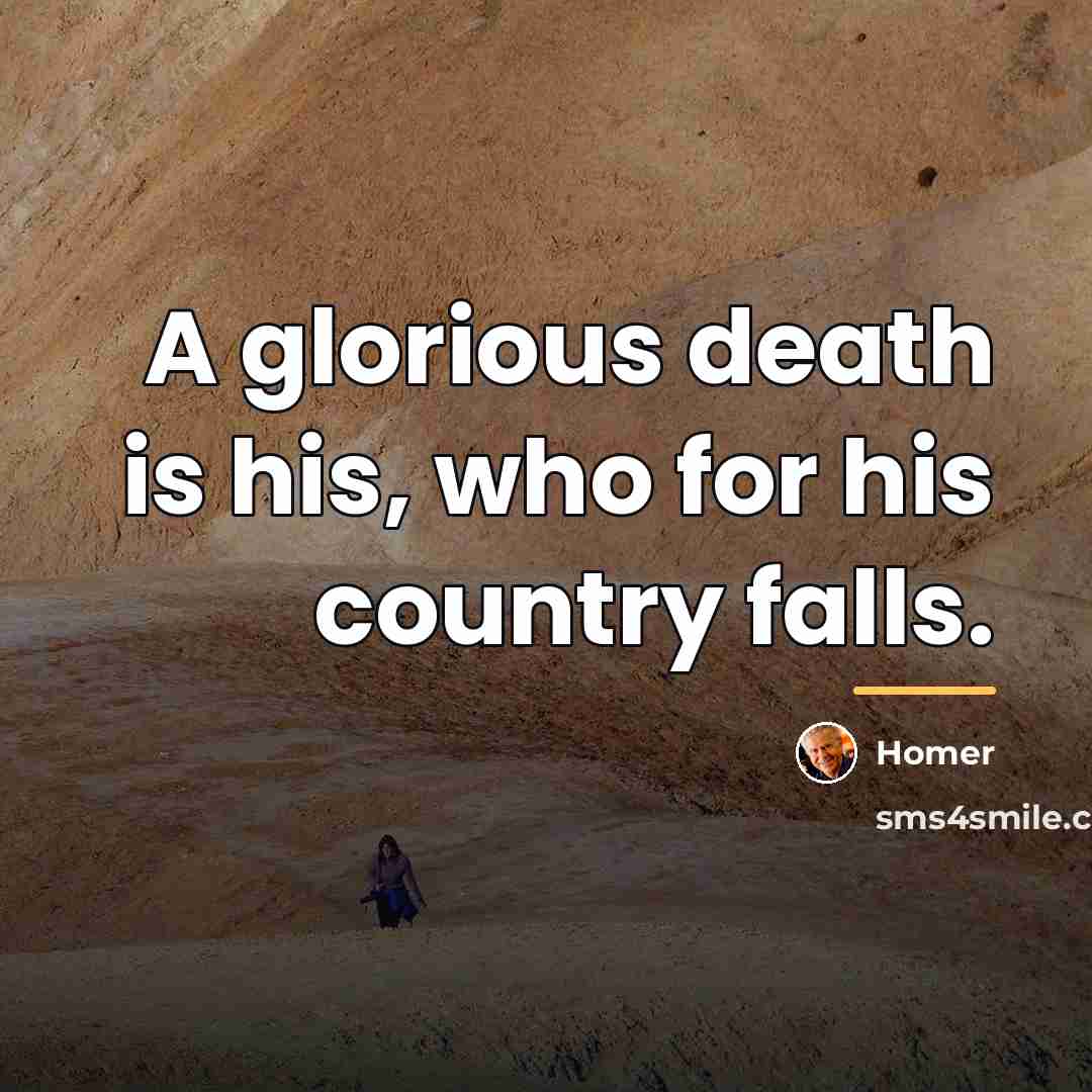 “A glorious death is his, who for his country falls.…” quote by Homer