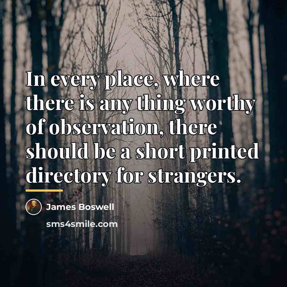 “In every place, where there is any thing worthy of…” quote by James Boswell