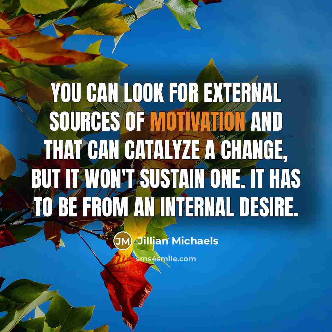 “You can look for external sources of motivation and that…” quote by Jillian Michaels