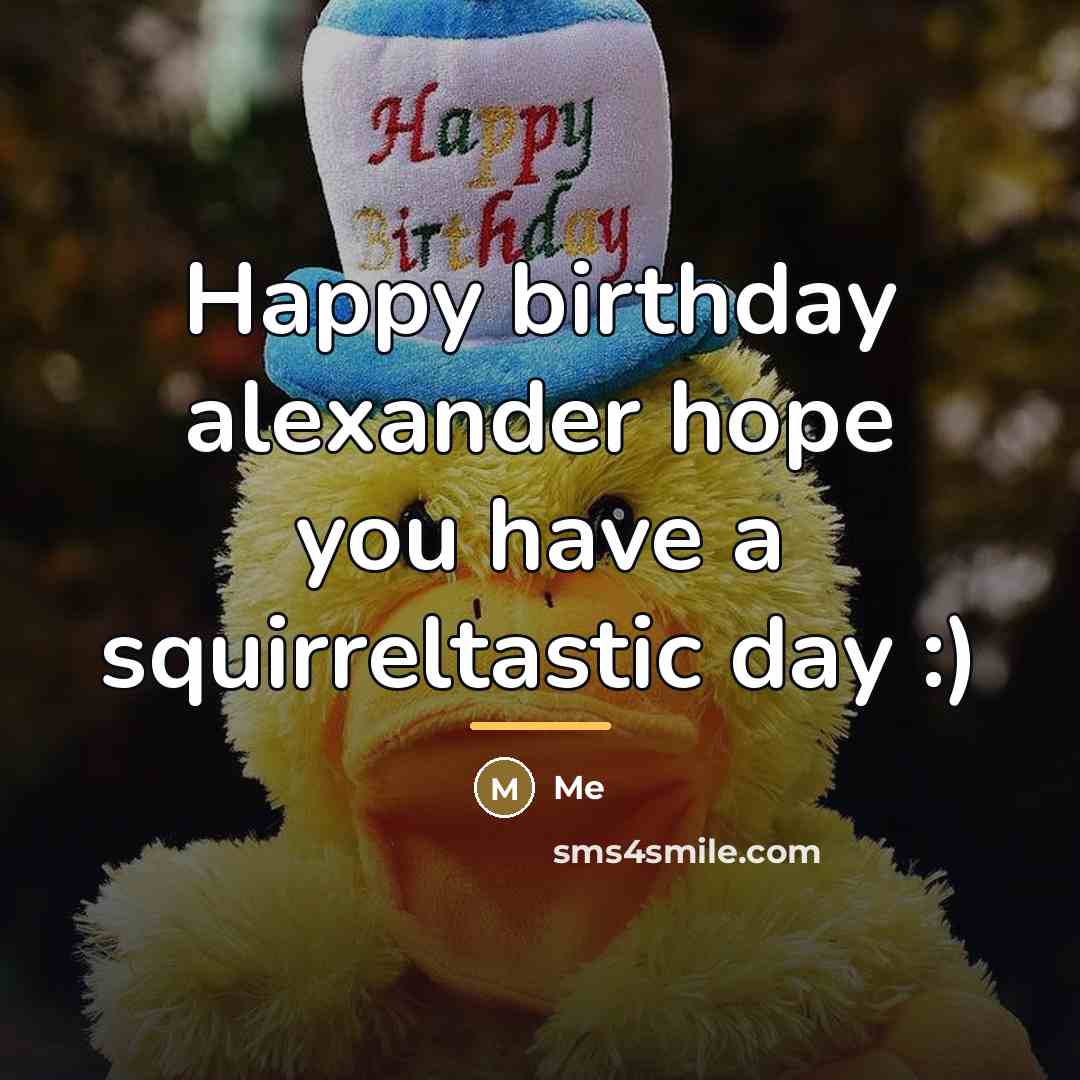 “Happy birthday alexander hope you have a squirreltastic day :)…” quote by Me