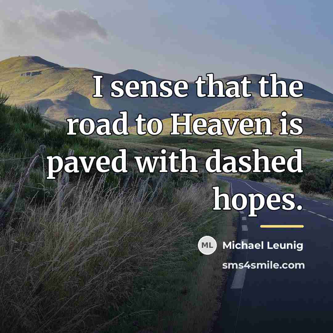 “I sense that the road to Heaven is paved with…” quote by Michael Leunig
