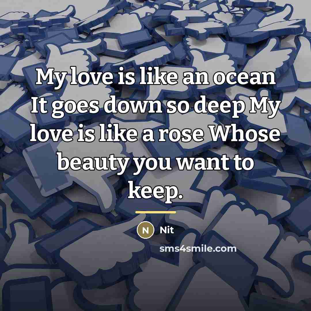 “My love is like an ocean It goes down so…” quote by Nit