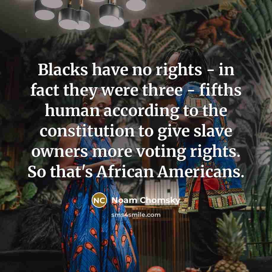 “Blacks have no rights - in fact they were three…” quote by Noam Chomsky
