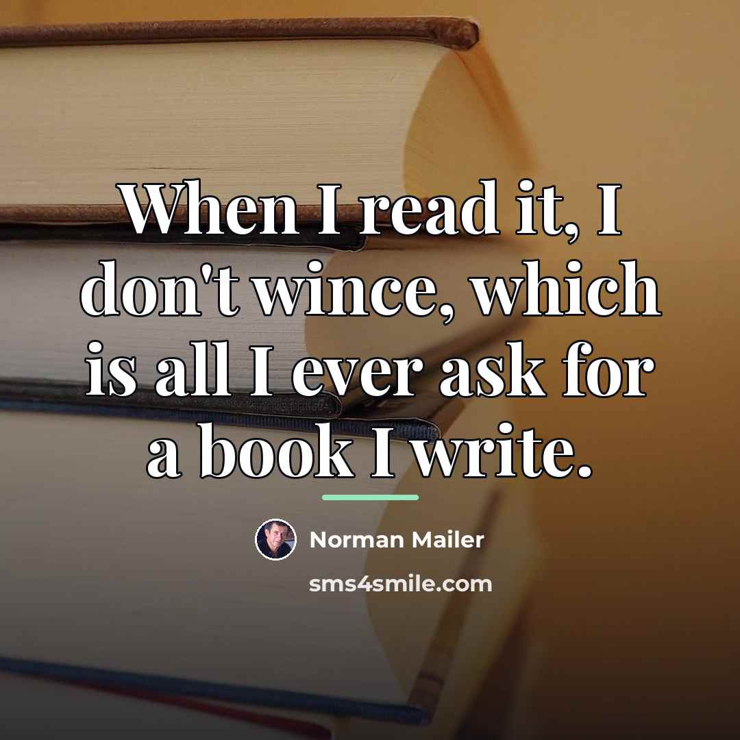 “When I read it, I don't wince, which is all…” quote by Norman Mailer