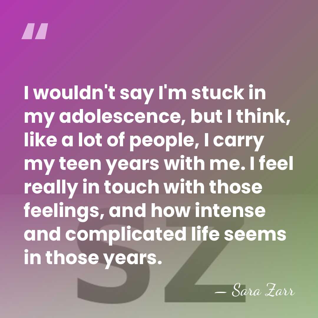 I wouldn't say I'm stuck in my adolescence, but I think, like&hellip; - Sara Zarr